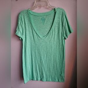 SO Women's Light Green V-Neck Tee